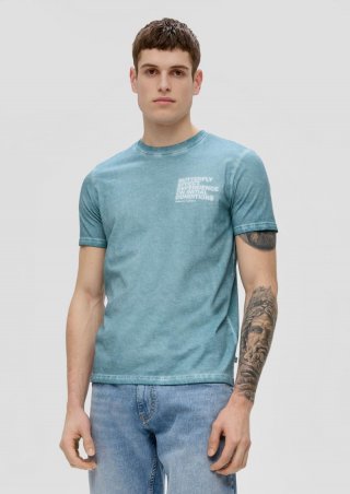 s.Oliver T-Shirt mit Frontprint - helles türkis
