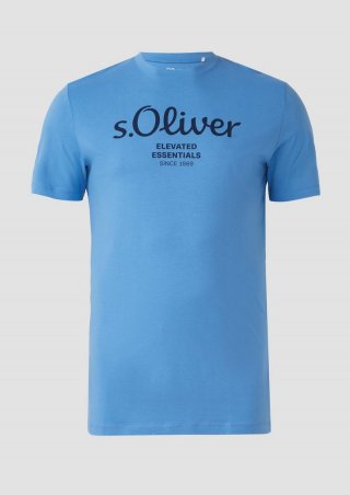 s.Oliver T-Shirt mit Logo-Print - royalblau