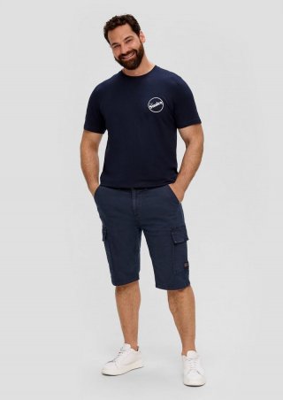 s.Oliver Jeans-Shorts / Relaxed Fit / High Rise / Straight Leg / Cargotaschen - navy