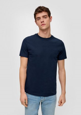 s.Oliver T-Shirt mit Rundhalsausschnitt - tiefblau