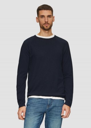 s.Oliver Feinstrickpullover mit Raglanärmeln - navy
