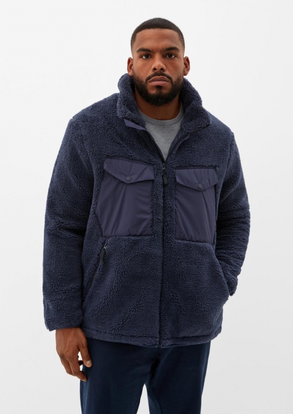 s.Oliver Jacke aus Teddyplüsch - navy