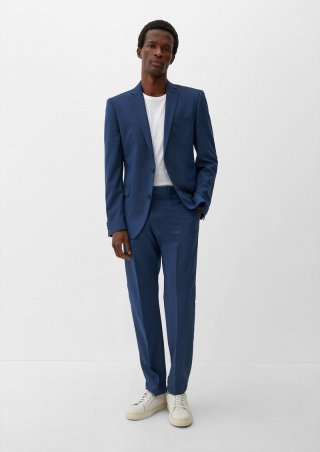 s.Oliver Slim: Elastische Anzughose - ozeanblau