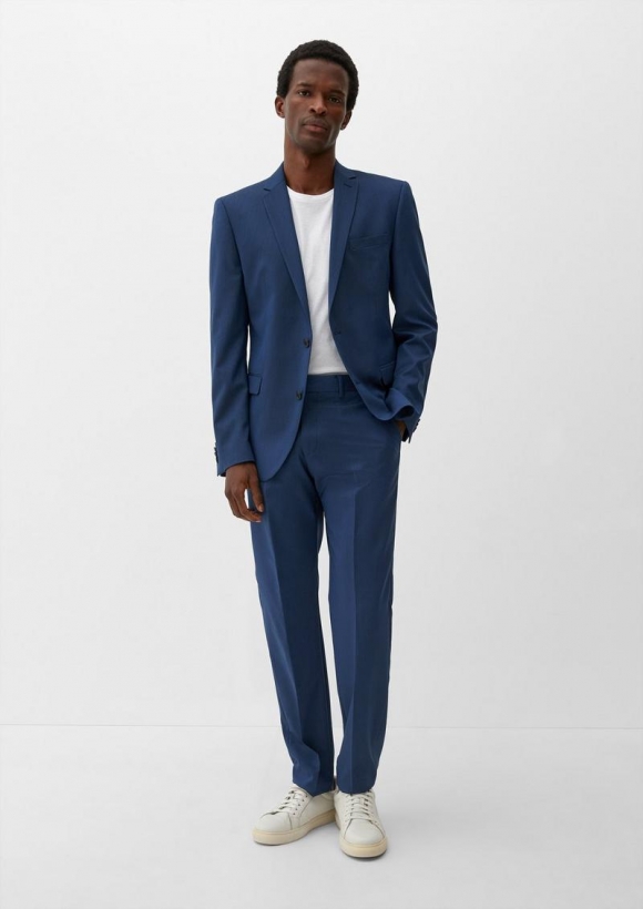 s.Oliver Slim: Elastische Anzughose - ozeanblau