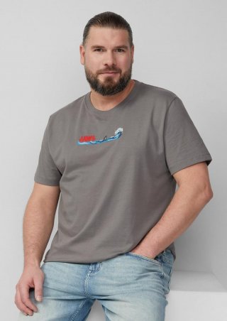 s.Oliver T-Shirt aus Heavy Jersey mit Jaws© UCS LLC Artwork - grau meliert