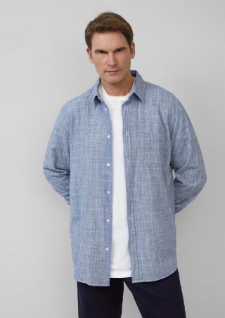 s.Oliver Regular Fit: Kariertes Hemd aus Baumwolle - ozeanblau
