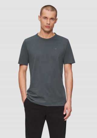 s.Oliver T-Shirt mit Logo-Detail - schiefergrau