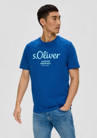 s.Oliver T-Shirt mit Logo-Print - royalblau