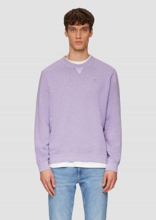s.Oliver Sweatshirt mit Garment Dye und Logo-Detail - lavendel