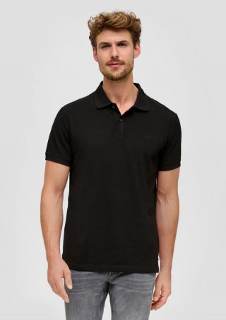 s.Oliver Poloshirt aus Baumwollpiqué - schwarz
