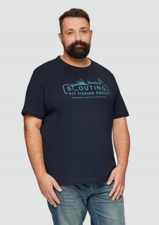 s.Oliver Baumwollshirt mit Frontprint - navy