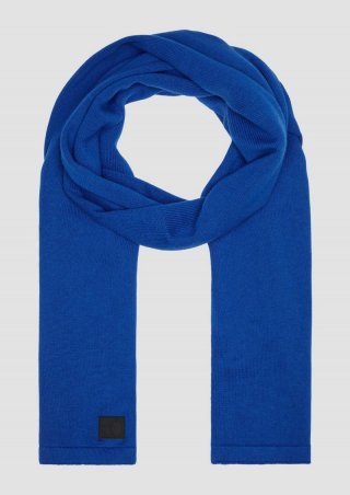s.Oliver Gestrickter Schal mit Merinowolle - royalblau