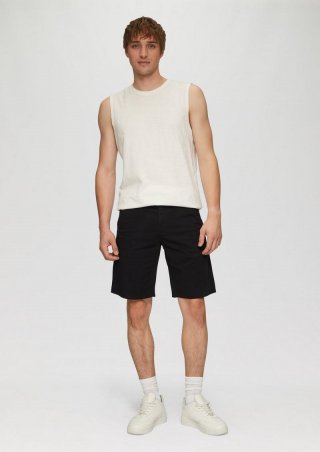 s.Oliver Chino-Shorts aus Baumwollmix - schwarz