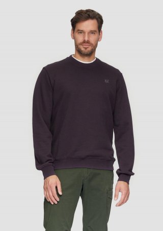 s.Oliver Sweatshirt aus Baumwollmix mit Logo-Detail - aubergine