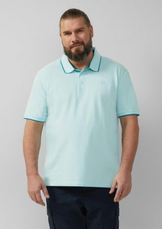 s.Oliver Sportives Piqué-Poloshirt mit Kontrast-Details - ozeangrün