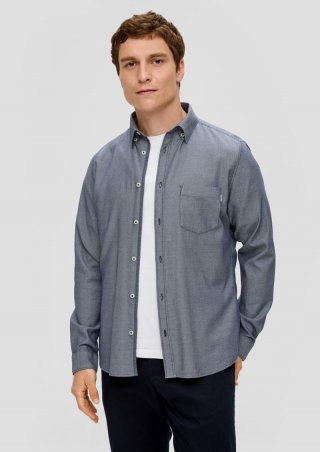 s.Oliver Hemd im Slim Fit - tiefblau