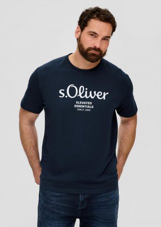 s.Oliver T-Shirt mit Logo-Print - navy