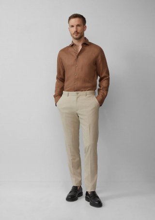 s.Oliver s.O PURE: Fein gemusterte Anzughose - beige