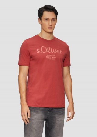 s.Oliver T-Shirt mit Logo-Print - mohnrot