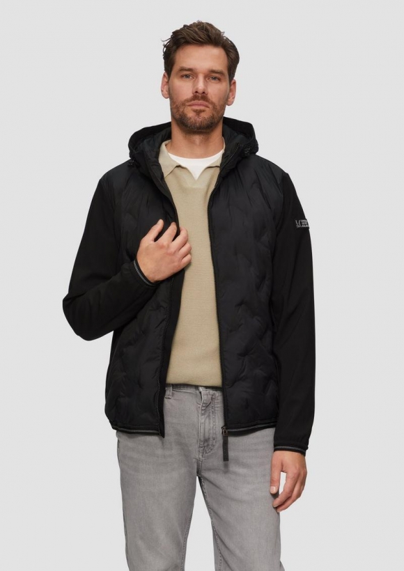 s.Oliver Leichte Steppjacke im Fabricmix - schwarz