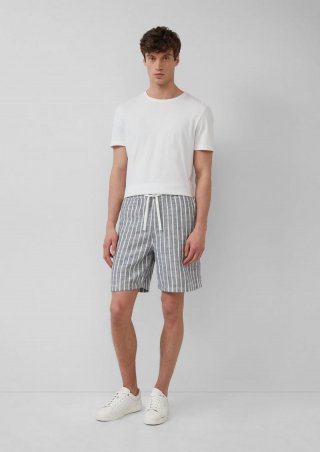s.Oliver Detroit: Strukturierte Bermuda im Relaxed Fit - tiefblau