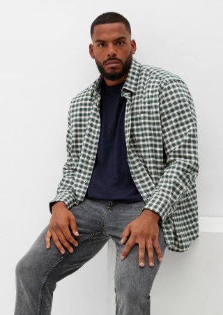 s.Oliver Regular: Hemd aus Twill - tannengrün