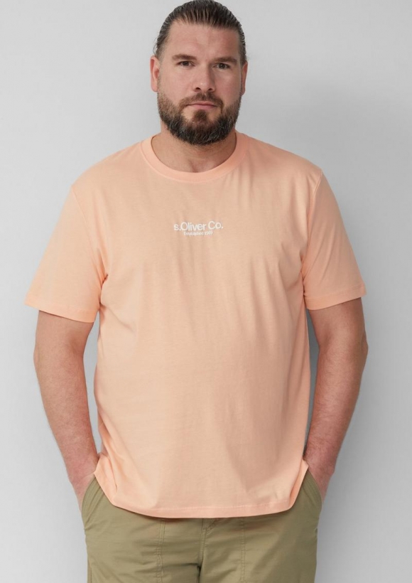 s.Oliver T-Shirt aus Baumwolle mit Logo-Print - papaya