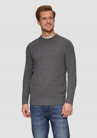 s.Oliver Strickpullover aus reiner Wolle - graphit