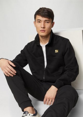 s.Oliver Sweatjacke mit Gold- oder Silber-Print - schwarz
