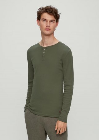 s.Oliver Pyjama-Shirt aus Baumwolle - olivgrün