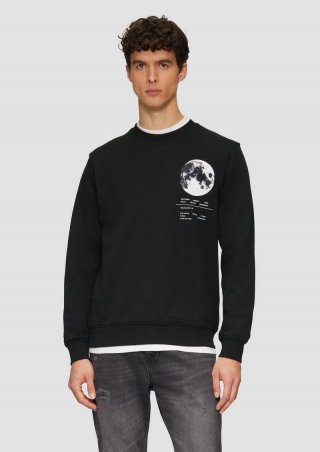 s.Oliver Wärmendes Sweatshirt mit Frontprint - schwarz