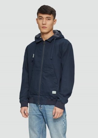 s.Oliver Kapuzenjacke aus robustem Canvas - tiefblau