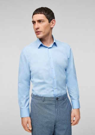 s.Oliver Slim: Hemd mit Kentkragen - himmelblau