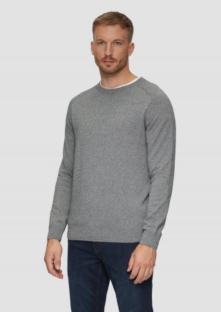 s.Oliver Strickpullover mit Raglanärmeln - schiefergrau