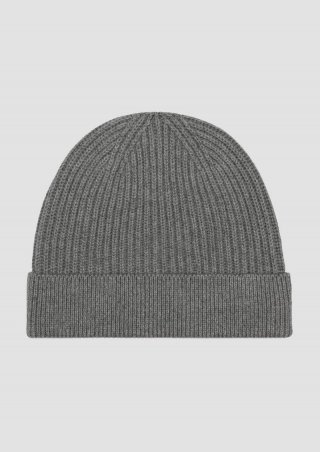 s.Oliver Baumwoll-Beanie mit Rippstruktur - graphit