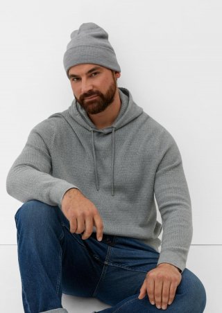 s.Oliver Strick-Hoodie mit Struktur - graphit