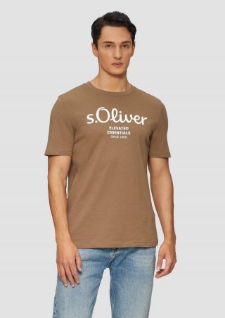 s.Oliver T-Shirt mit Logo-Print - sandstein