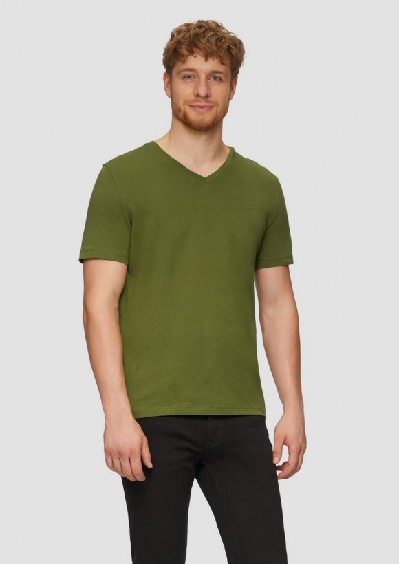 s.Oliver T-Shirt mit Logo-Detail - guacamole