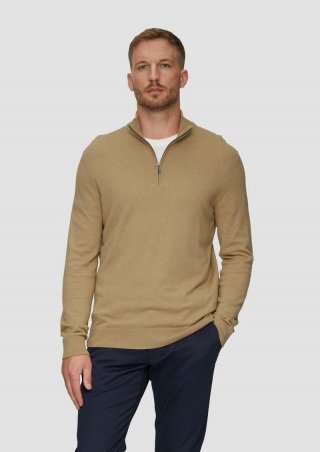 s.Oliver Strickpullover mit Stehkragen - karamell