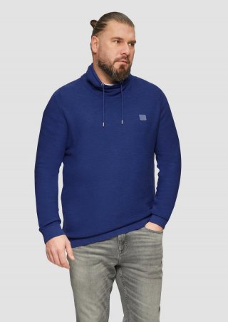 s.Oliver Strickpullover mit Schalkragen - ozeanblau