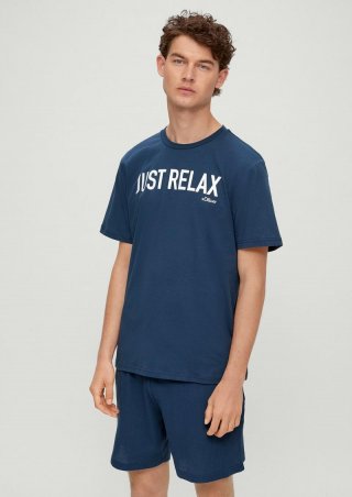 s.Oliver Kurzes Pyjama-Shirt - dunkelblau
