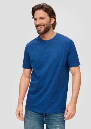 s.Oliver Jerseyshirt mit Labelprint - ozeanblau