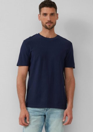 s.Oliver Baumwoll-T-Shirt aus Strukturjersey - tiefblau