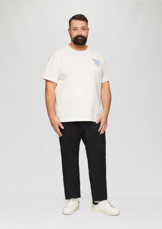 s.Oliver Regular: Jog-Chino mit Webstruktur - dunkelgrau