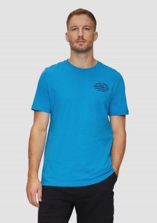 s.Oliver T-Shirt mit Logo-Motiven aus reiner Baumwolle - türkis