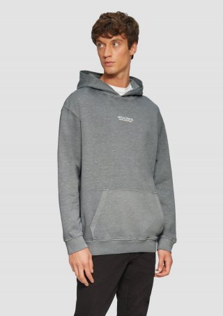 s.Oliver Hoodie mit Flammgarn-Struktur im Relaxed Fit - schiefergrau