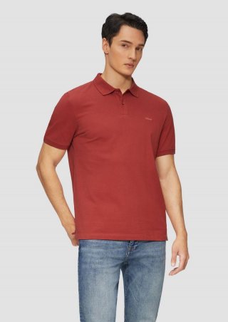 s.Oliver Poloshirt aus Baumwollpiqué - mohnrot