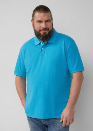 s.Oliver Poloshirt mit kleinem Labelpatch - pastelltürkis