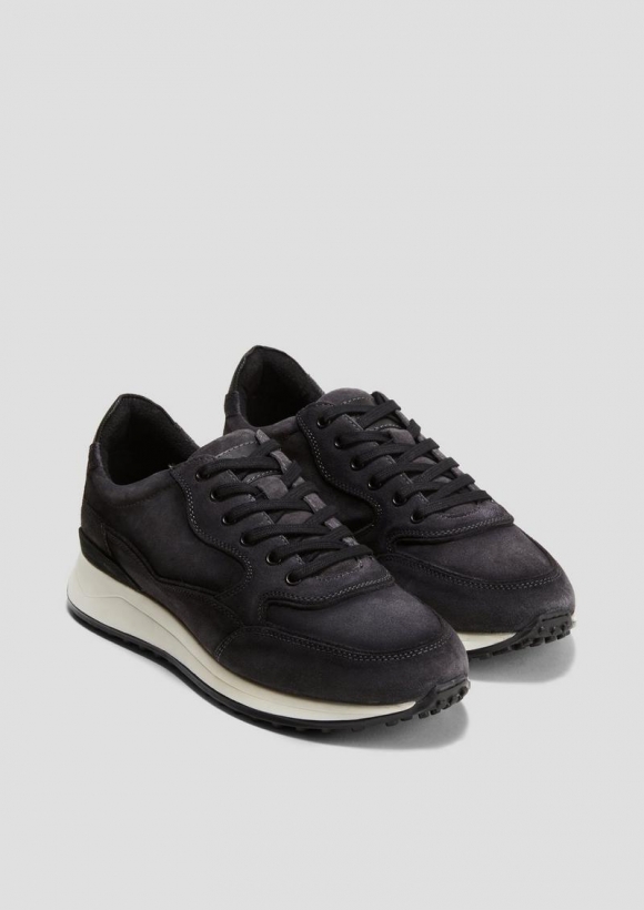 s.Oliver Sneaker in Veloursleder-Optik - dunkelgrau