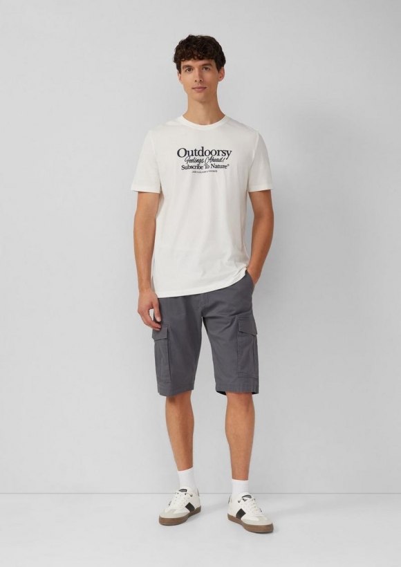 s.Oliver File: Baumwoll-Bermuda im Relaxed Fit mit Cargotaschen - schiefergrau